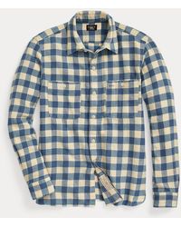 RRL - Plaid Cotton-Linen Shirt - Lyst