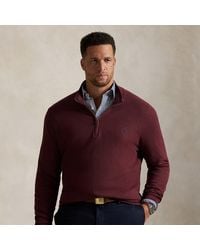 Polo Ralph Lauren - Ralph Lauren Mesh-Knit Cotton Quarter-Zip Sweater - Lyst