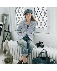 RRL - Blazer De Sarga Con Rayas En Índigo - Lyst