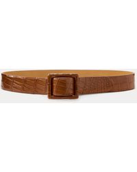 Ralph Lauren Alligator Engine-Buckle Belt in Brown | Lyst