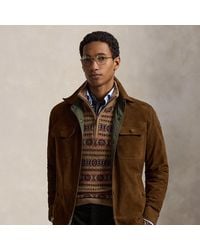 Polo Ralph Lauren - Reversible Suede-Taffeta Shirt Jacket - Lyst
