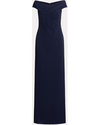 Ralph Lauren Vestido largo de crepé - Azul