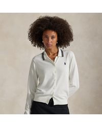 Ralph Lauren - Cardigan in misto cotone con colletto - Lyst