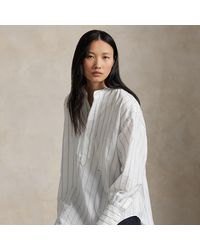 Ralph Lauren - Striped Cotton Dobby Top - Lyst