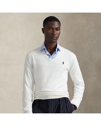 Ralph Lauren - Cotton V-Neck Sweater - Lyst