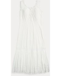 RRL - Eyelet-embroidered Cotton-linen Dress - Lyst