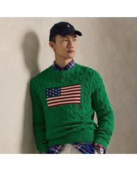Polo Ralph Lauren - Cable-Knit Iconic Flag Jumper - Lyst