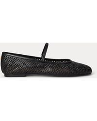 Ralph Lauren - Jayna Perforated Leather Mary Jane Flat - Lyst