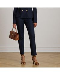 Ralph Lauren - Double-Faced Cotton Slim Straight Pant - Lyst