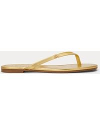 Ralph Lauren - Raquel Metallic Leather Flip-Flop - Lyst