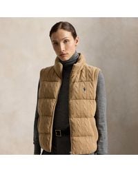 Polo Ralph Lauren - Cable-Knit Wool-Cashmere Zip Gilet - Lyst