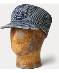 RRL - Gestreifte Lokführerkappe Aus Piqué - Lyst