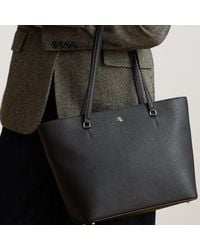 Ralph Lauren - Medium Karly Crosshatch Leather Tote - Lyst