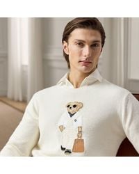 Ralph Lauren - Zijde-Linnen Trui Met Polo Bear - Lyst