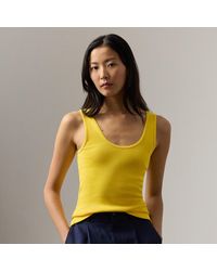 Ralph Lauren - Ellis Rib-Knit Cotton-Blend Tank Top - Lyst