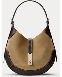 Polo Ralph Lauren - Small Polo Id Suede-Leather Shoulder Bag - Lyst