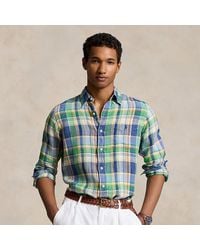 Polo Ralph Lauren - Camisa de lino con cuadros Custom Fit - Lyst