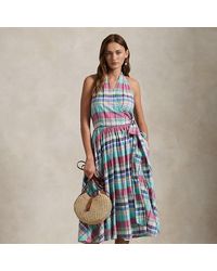 ラルフローレン★Plaid Cotton Halter Wrap Dress Plaid Cotton Halter Wrap Dress