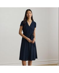 Ralph Lauren - Belted Georgette Surplice Dress - Lyst
