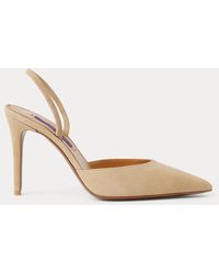 Ralph Lauren - Marcy 95 Mm Goat-Suede Slingback Pump - Lyst