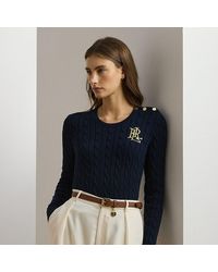 Ralph Lauren - Baumwollpullover Mit Zopfmuster - Lyst