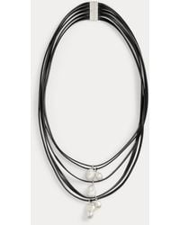 Ralph Lauren - Pearl & Leather Multi-Strand Necklace - Lyst