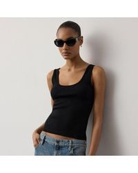 Ralph Lauren - Ellis Rib-Knit Cotton-Blend Tank Top - Lyst