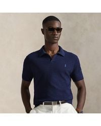 Polo Ralph Lauren - Cotton-Linen Polo-Collar Jumper - Lyst