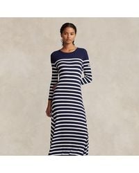 Polo Ralph Lauren - Gestreiftes Kleid aus Waffelpiqué - Lyst