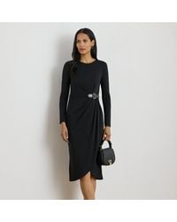 Ralph Lauren - Buckle-Trim Stretch Jersey Dress - Lyst