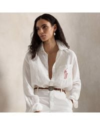 Polo Ralph Lauren - Oversize Fit Big Pony Linen Shirt - Lyst