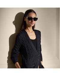 Ralph Lauren - Ralph Lauren Cable-Knit Silk Cardigan Sweater - Lyst