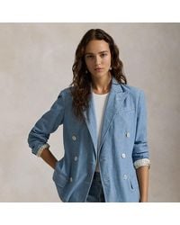 Ralph Lauren - Zweireihiger Blazer Aus Chambray - Lyst