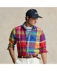 Polo Ralph Lauren - Camicia scozzese in lino Classic-Fit - Lyst