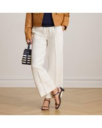 Ralph Lauren - Linen-Blend Twill Wide-Leg Cropped Trouser - Lyst