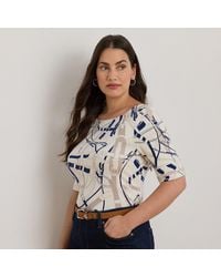 Ralph Lauren - Ralph Lauren Belting-Print Cotton Boatneck Tee - Lyst