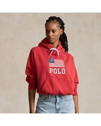 Polo Ralph Lauren - Logo Flag Oversize Fleece Hoodie - Lyst
