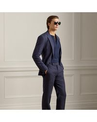 Ralph Lauren - Ralph Lauren Gregory Hand-Tailored Silk-Linen Trouser - Lyst