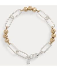 Ralph Lauren - Ralph Lauren Two-Tone Beaded Link Flex Bracelet - Lyst