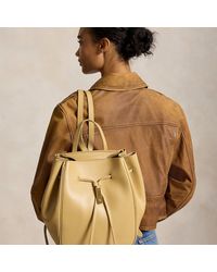 Polo Ralph Lauren - Polo Id Leather Drawstring Backpack - Lyst