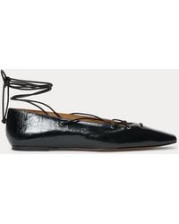 Polo Ralph Lauren - Leather Lace-Up Pointed Ballet Flat - Lyst
