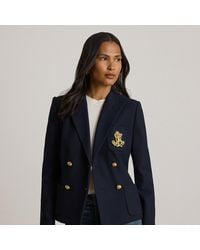 Ralph Lauren - Double-Breasted Stretch Piqué Blazer - Lyst