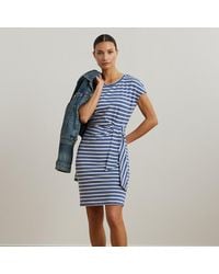 Ralph Lauren - Striped Tie-Front Jersey Dress - Lyst