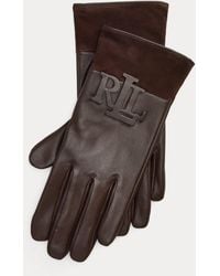 Ralph Lauren - Logo-Trim Sheepskin Tech Gloves - Lyst
