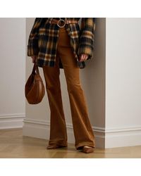 Ralph Lauren - Pantaloni in velluto svasati a vita alta - Lyst