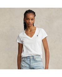 Polo Ralph Lauren - Logo-Embroidered V-Neck Cotton-Jersey T-Shirt - Lyst