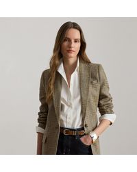 Ralph Lauren - Glen Plaid Linen Twill Blazer - Lyst