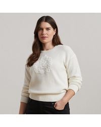 Ralph Lauren - Ralph Lauren Floral-Logo Combed Cotton Sweater - Lyst