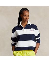 Polo Ralph Lauren - Striped Cropped Rugby Shirt - Lyst