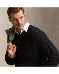 Ralph Lauren - Cable-Knit Cotton Sweater - Lyst